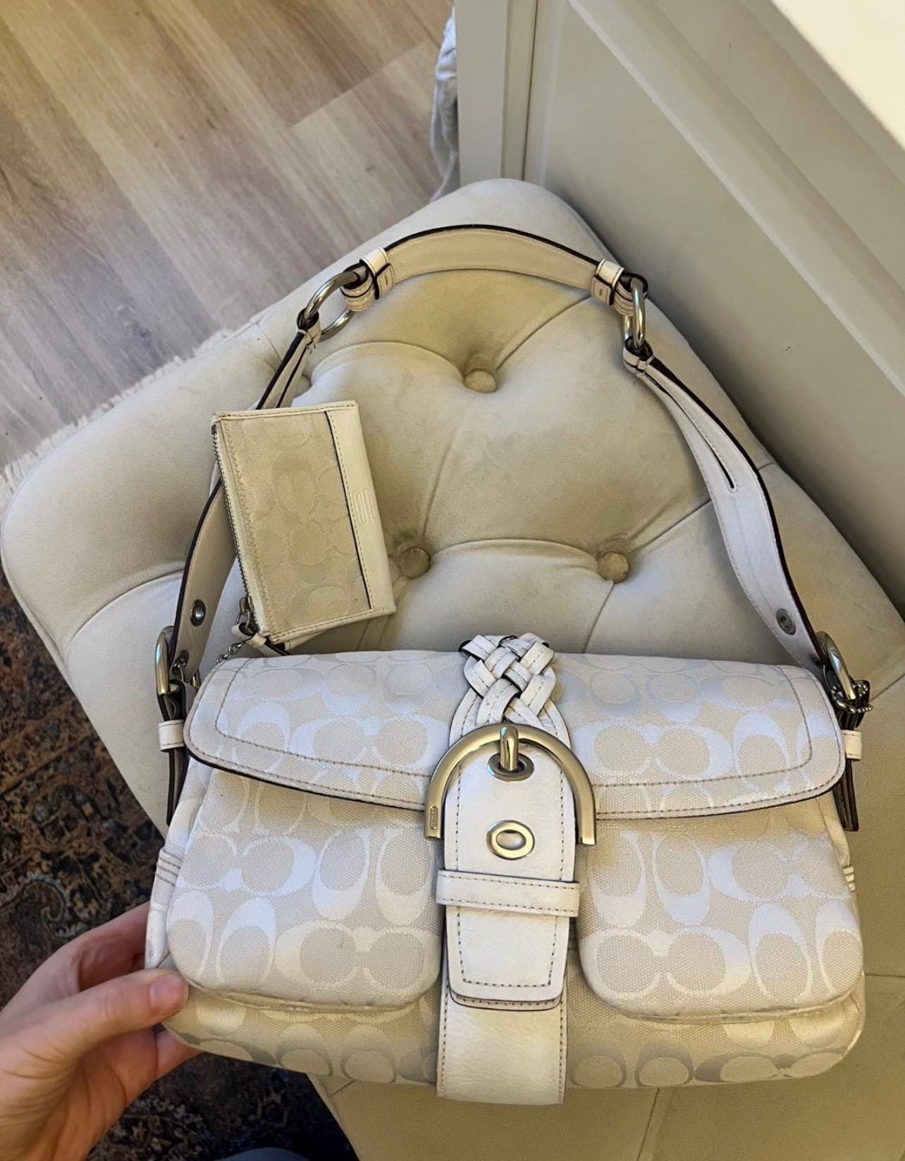 Vintage Coach Soho Shoulder Bag & Wallet Set – Cream Signature 