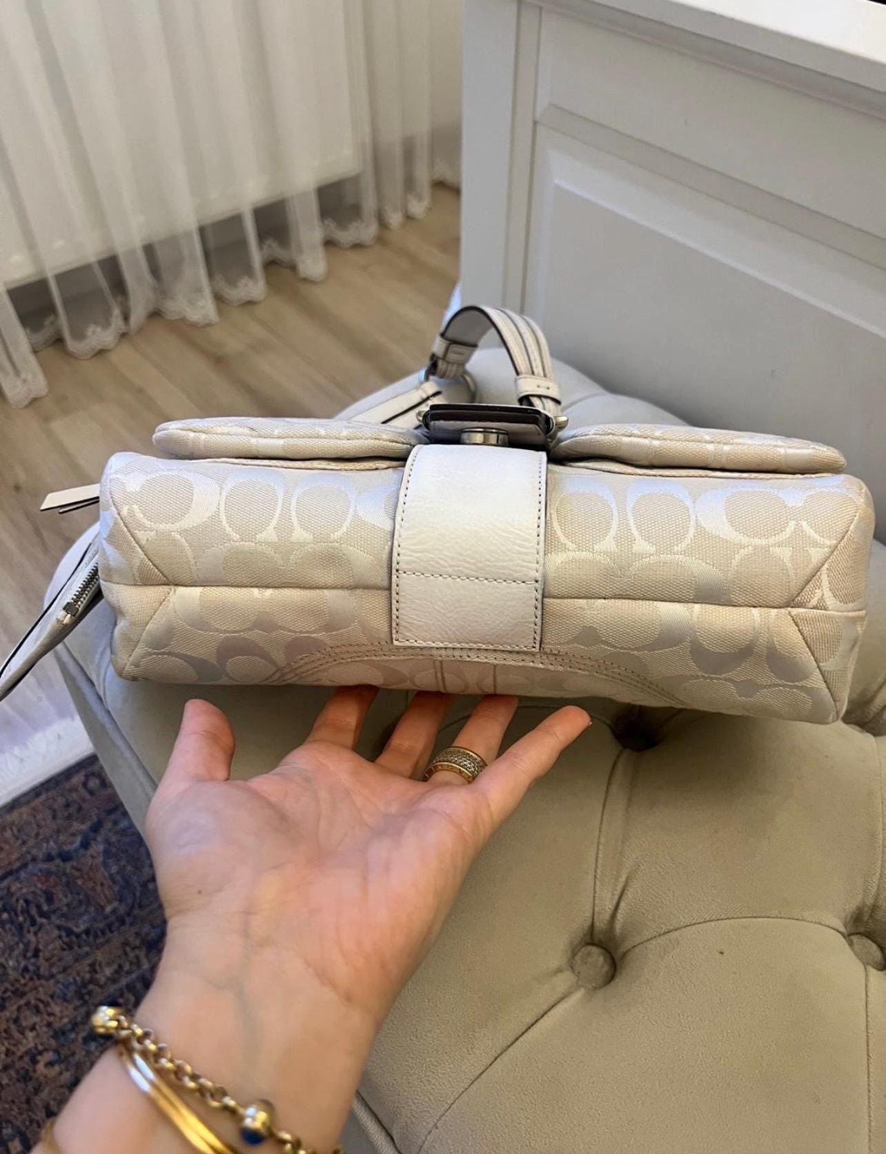 Vintage Coach Soho Shoulder Bag & Wallet Set – Cream Signature 