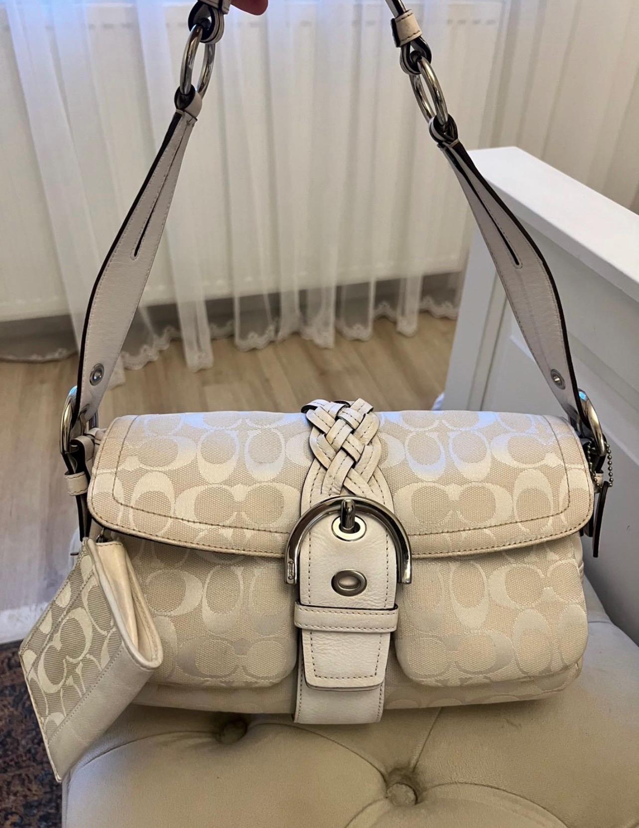 Vintage Coach Soho Shoulder Bag & Wallet Set – Cream Signature 