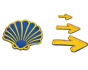 Camino de Santiago Seashell / Set of Yellow Arrow patches