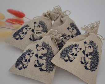 Borse di lino con borsa regalo ricamo riccio