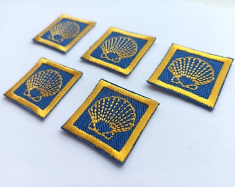 Camino de Santiago Set of 5 seashell micro Patches