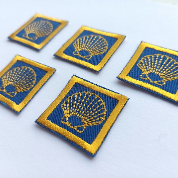 Camino de Santiago Set of 5 seashell micro Patches