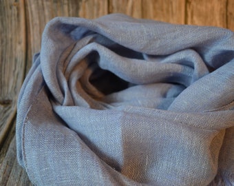 Long Linen Violet Light Purple Gray, linen scarf for woman, linen scarf for men