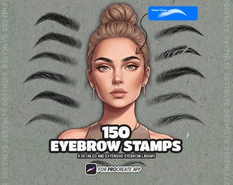 150 Augenbrauen Stempel für Procreate | Realistisches Brauen Pinsel Set