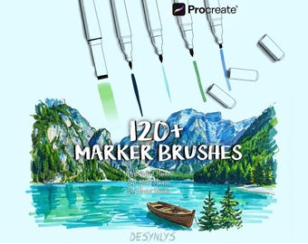 120+ Marker Brushes for Procreate | Alcohol Marker, Wet | Dry Effects