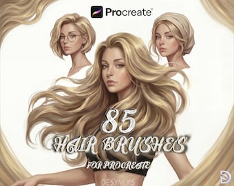 85 Bürsten für Procreate - realistische Strähnen, Flecht- und Fließ-Effekte