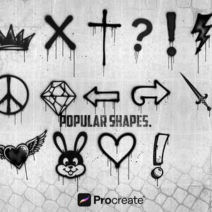 200+ Spray Paint Brushes for Procreate | Graffiti, Drips, Splatter & Street Art Brush Set image 4