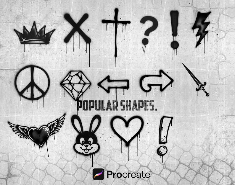 200+ Spray Paint Brushes for Procreate | Graffiti, Drips, Splatter & Street Art Brush Set image 4