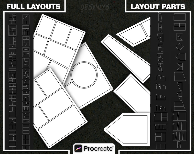 270 Comic Storyboard Templates for Procreate Bundle | Manga Panels & Speech Bubbles image 4