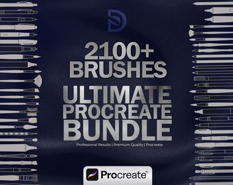 2100+ professionelle Procreate Pinsel, ultimatives Digital Art Bundle, Aquarell, Öl, Tattoo, Haare, Textur