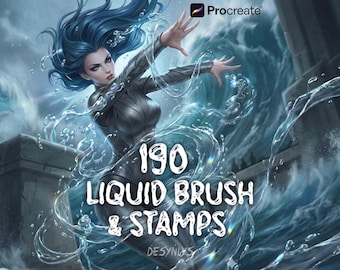 190 Procreate Liquid Brushes and Stamps – Drips Slime Goo and Fluid Effects
