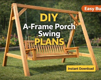A-Frame Porch Swing Plans | DIY Wooden Bench Outdoor Furniture (PDF Download)
