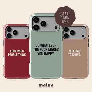 Funda para iPhone con cita divertida personalizada, funda para iPhone con mensaje llamativo, frase graciosa, funda con texto personalizado, regalo divertido minimalista con humor, funda para teléfono moderna