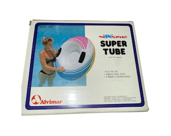 Flotador inflable vintage Alvimar The Inflatables Super Tube de 99 cm (39 pulgadas) a rayas.