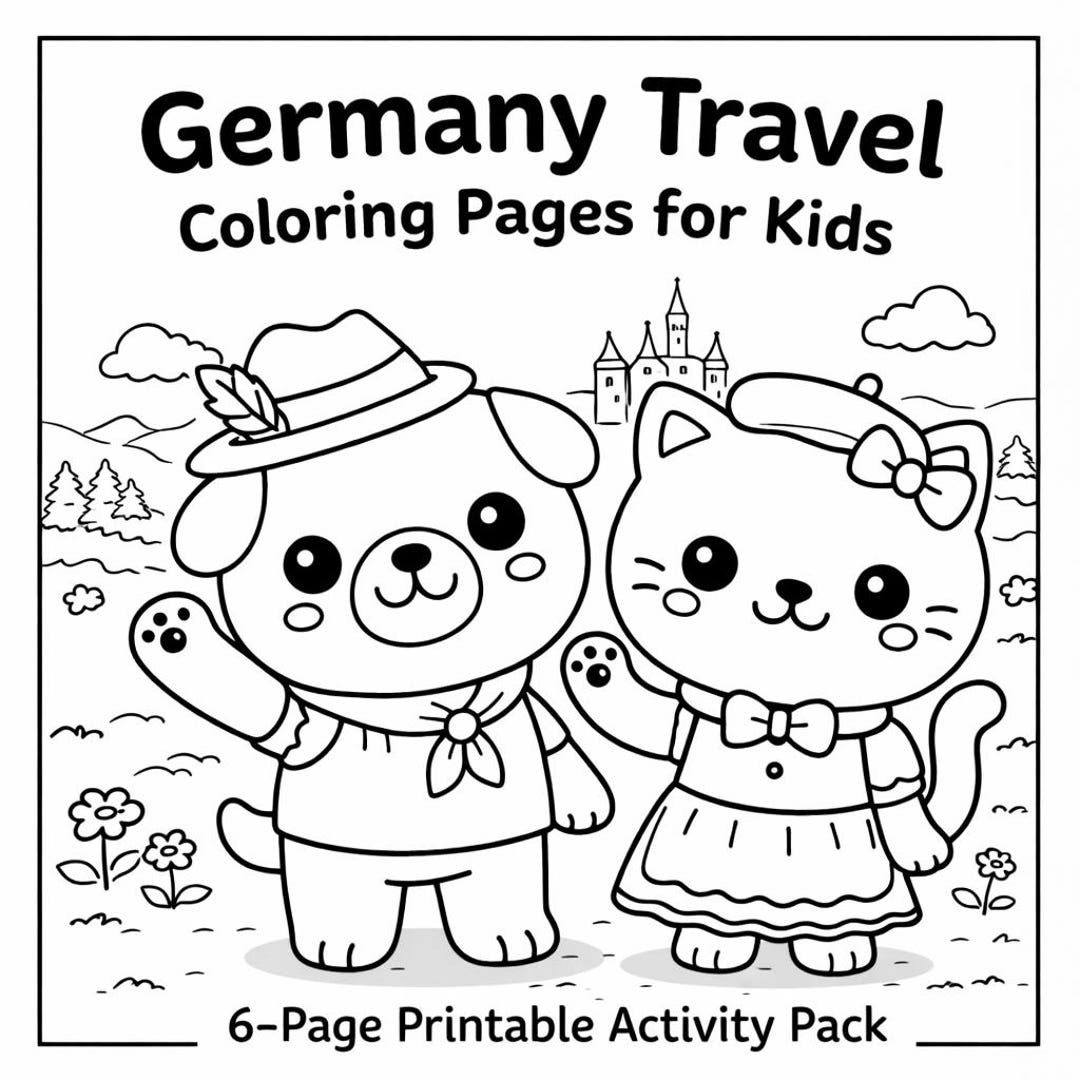 German Coloring Page Kid-friendly Germany Printable Activity Pack | Screen-free Coloring ...