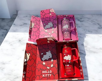 Gobelet personnalisé Kitty Stanley Cup 40z, cadeau pour elle, gobelet en édition limitée, mug voiture portable