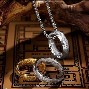 Den enda ringen från Sagan om ringen - 4 utföranden - Elvisk graverad ring - LOTR-present till honom eller henne, unisex