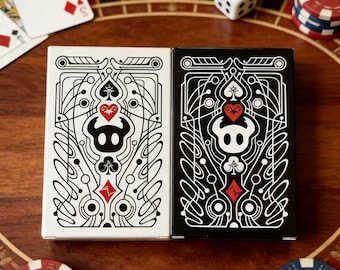 Jeu de cartes de poker Hollow Knight 6 x 9 cm, design noir et blanc, jeu de cartes inspiré de la chanson de la soie, cartes à collectionner, jeu de cartes Premium, cartes à jouer