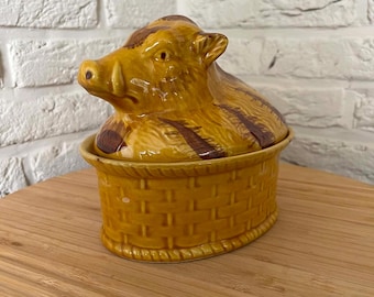 Vintage portugiesische Terrine oder Butterschale