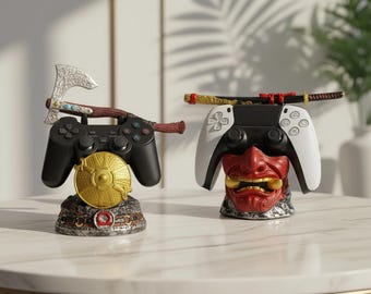 Game Controller Stand, Devil Mask Holder, Desk Display Stand, Gamer Setup Decor