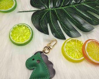 Handgemaakte leren Trojaans paard tashanger, accessoire voor tas met kleurblokken
