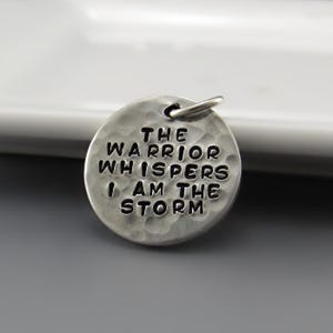 Personalized Sterling Silver/Pewter Round Name Charm | Hand Engraved with Your Text | 3/4 inch Custom Pendant | Gifts for Her