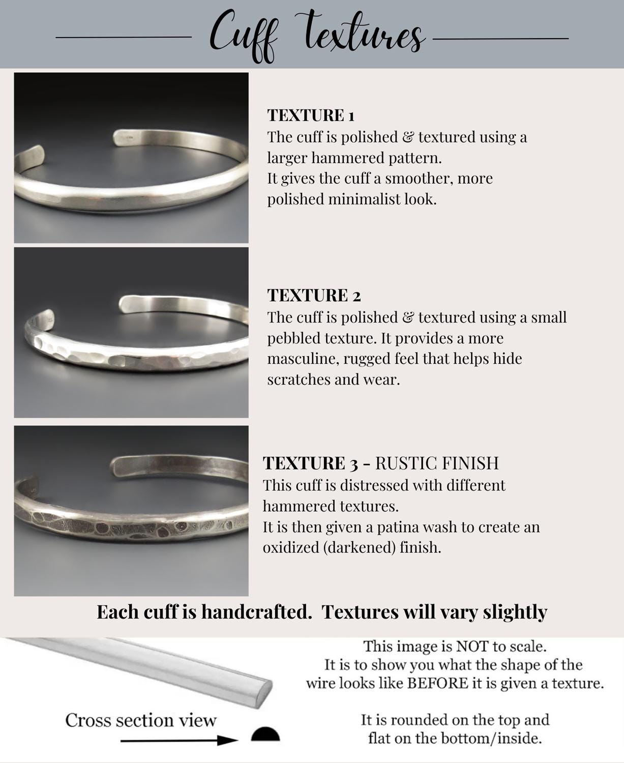 Hammered STERLING Silver Cuff Bracelet | Heavy 2 or 4 Gauge