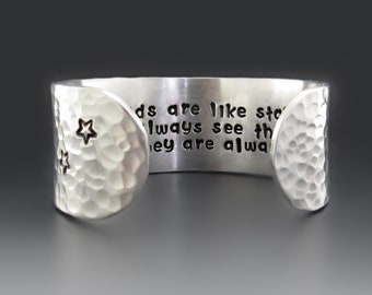 Custom Star Bracelet | Good Friends Are Like Stars |  Silver Aluminum Cuff | Motivational Best Friend Gift | Bridesmaid Gift