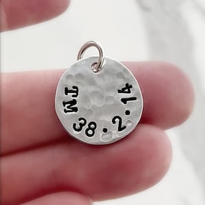 Personalized Handmade Sterling Silver Round Name Charm,  Hand Stamped Custom Charm, Anniversary Gift, Gifts for Teens, Holiday Gift Idea