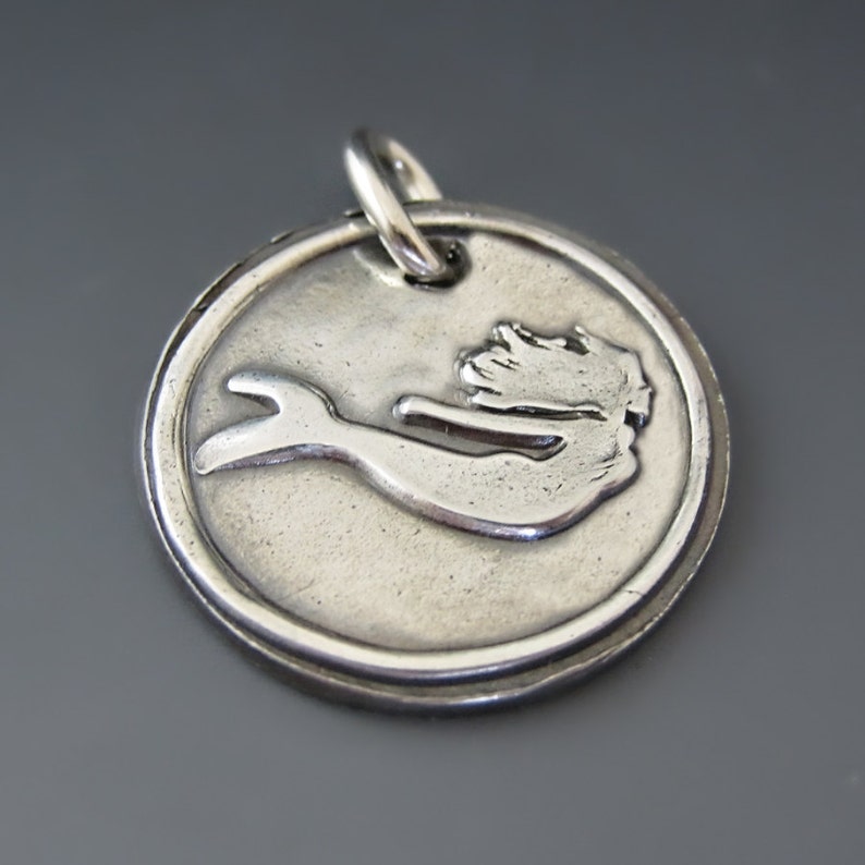 Sterling Silver Mermaid Charm I/'d rather be a Mermaid Mermaid Pendant Silver Mermaid Necklace Beach Jewerly Ocean Gifts for Her