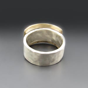 Personalized Sterling Silver & Gold Brass Wide Band Ring | Custom ...