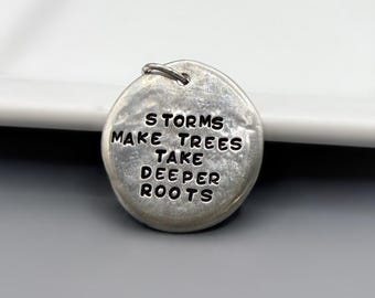 Personalized 1-inch Round Silver Pewter Charm | Add Names, Dates, Quotes | Anniversary/Graduation Gift for Him/Her | Organic Pebble Shape