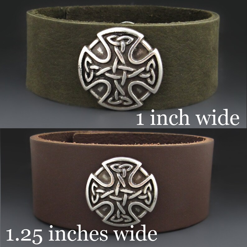 Men/'s Celtic Cross Leather Cuff Silver Cross Bracelet Celtic Knot Infinity Bracelet Leather Cross Bracelet
