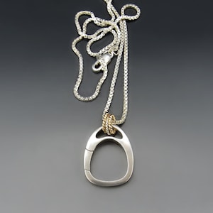 Sterling Silver Teardrop Charm Holder Necklace | Large Amulet Charm Collector | Family Keepsake | Easy Change Pendants | Wedding Ring Holder