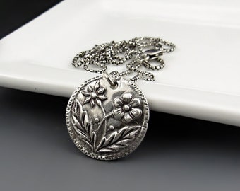 Sterling Silver Flower Necklace, Beautiful Dreams Necklace, Graduation Jewelry, Flower Garden Charm, Flower Pendant