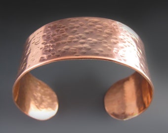 Hammered Copper Cuff Bracelet / 1 inch wide Copper Cuff /  Metal Copper Cuff / 7 Year Anniversary Gift / Gifts for Her / Gifts for Mom