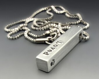 Personalized Pet Memorial Necklace | Custom Pet Loss Gift | Dog / Cat Memorial Jewelry | Pet Sympathy Rainbow Bridge Charm