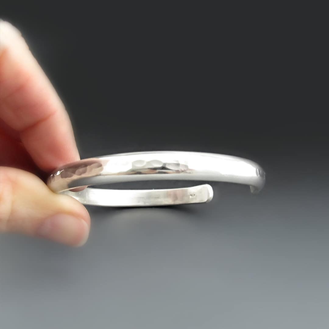 Men's Thick Heavy Weight STERLING SILVER Cuff Bracelet | Wide Heavy 2 ...