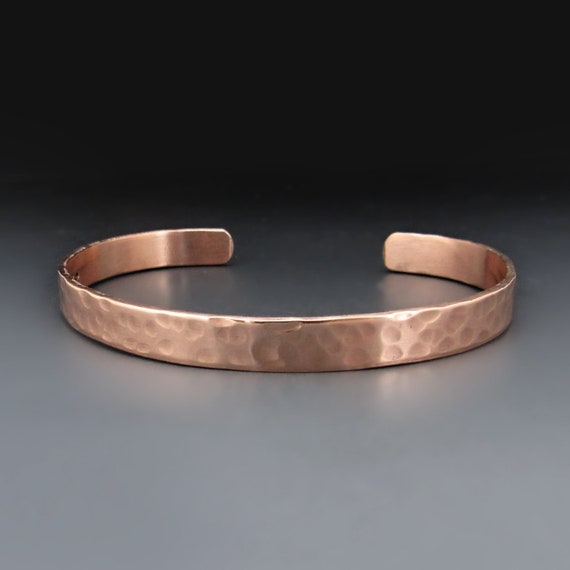 Hammered Copper Cuff Bracelet for Men & Women 1/4 Inches Etsy