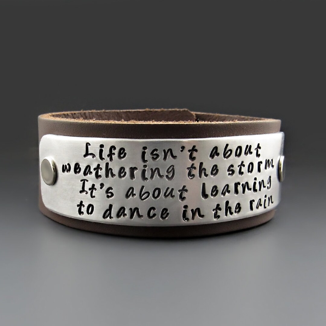 Learn to Dance in the Rain Leather Bracelet Inspirational - Etsy