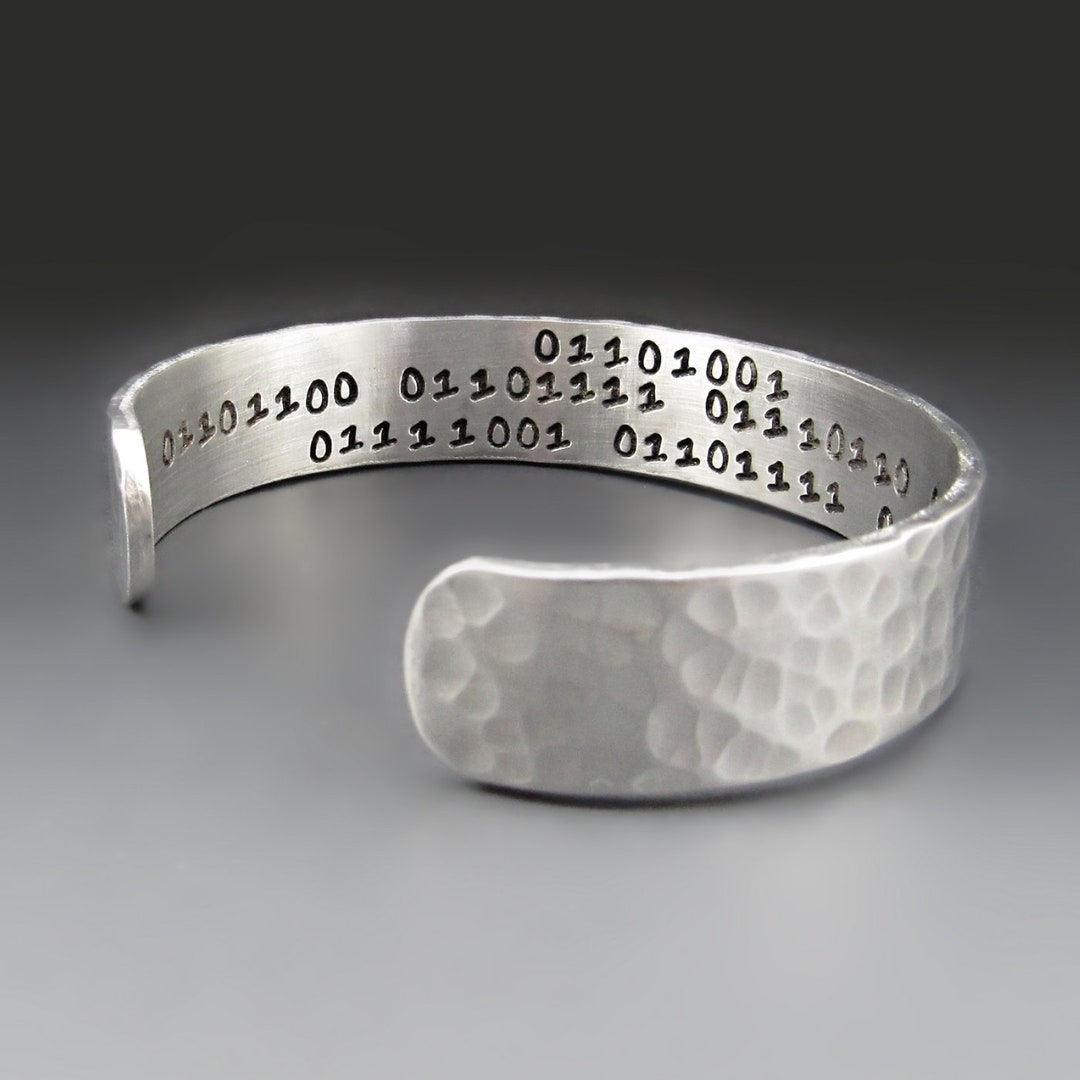 Unisex Binary Code Bracelet | 1/2 Inch Wide Handcrafted I Love You ...