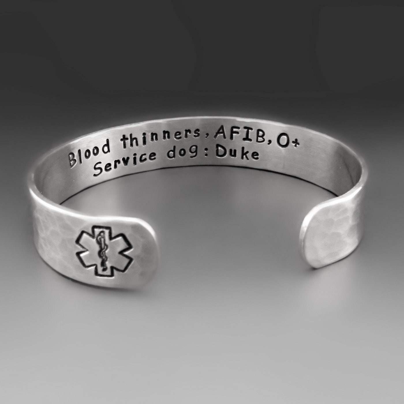 Men's Engraved Heavy Sterling Silver Medical Alert ID Bracelet - 1