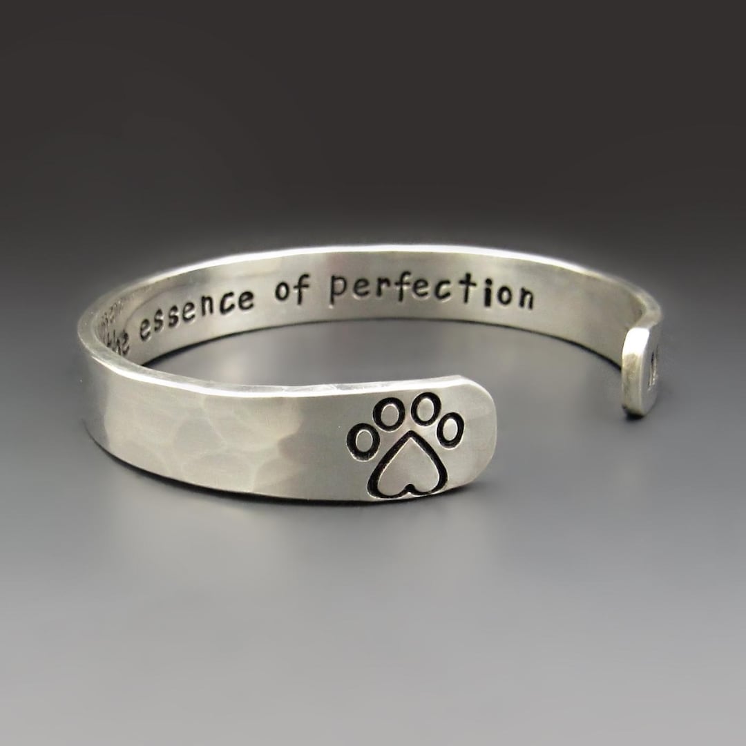Personalized Sterling Silver Paw Print Pet Memorial Bracelet for Dogs ...