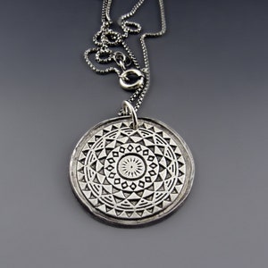 Gratitude Mandala Necklace Sterling Silver Necklaces for - Etsy