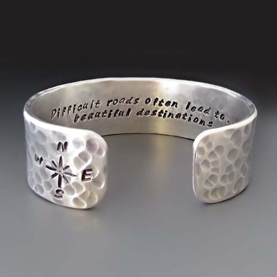 Details about / Survivor Handstamped Stackable Cuff Bracelet