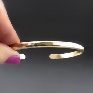 Men's Heavy Gauge 14k Gold Filled Hammered Cuff Bracelet | 4 GAUGE gift for  Boyfriend | Minimalist Anniversary Jewelry for Him & Her