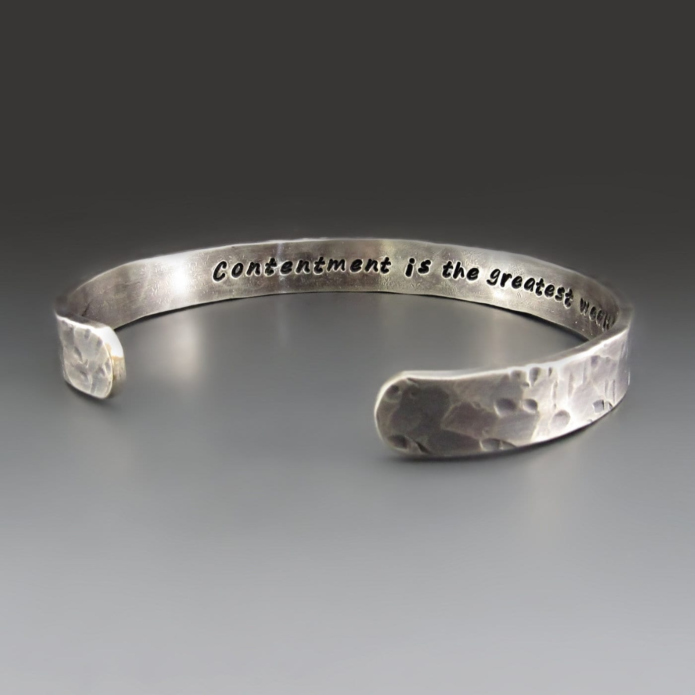 Rustic Hammered Sterling Silver Bracelet | Personalized Rustic Hammered Sterling Silver Bracelet | Personalized