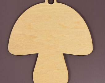 Mushroom Ornament Blank | Unfinished 1/8” Baltic Birch Basswood | DIY Crafts Ornaments