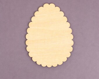 Scalloped Egg Wood Blank | Easter Silhouette | Laser Cut | DIY Craft Blank | Spring Decor